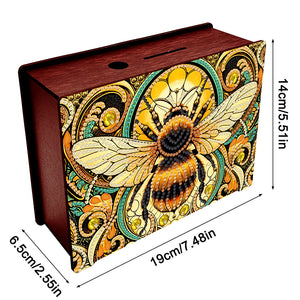 Diamond Painting Piggy Bank Wooden Coin Bank Storage Box for Home Decor and Gift