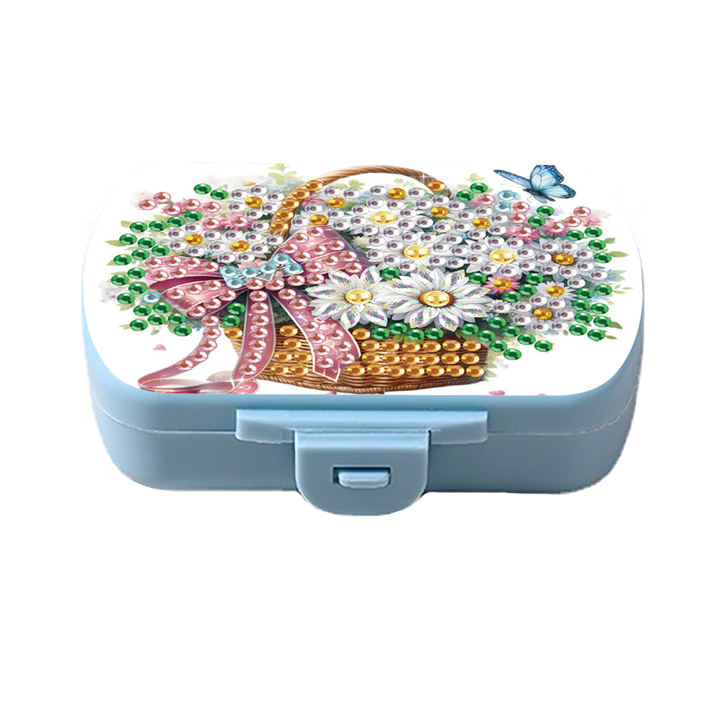 5D DIY Diamond Painting Dot Pill Case Diamond Art Pill Storage Box for Art Craft