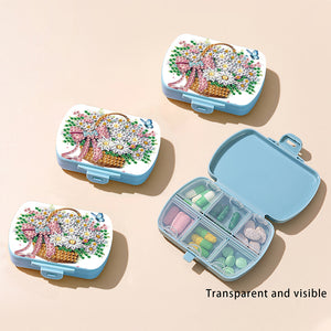 5D DIY Diamond Painting Dot Pill Case Diamond Art Pill Storage Box for Art Craft