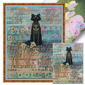Egyptian Cat Lucky Cat-49*65CM  14CT Stamped Cross Stitch (Xiaobai Brand)