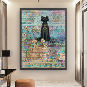 Egyptian Cat Lucky Cat-49*65CM  14CT Stamped Cross Stitch (Xiaobai Brand)