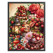 Load image into Gallery viewer, Rabbit Strawberry Cake-40*55CM  14CT Stamped Cross Stitch
