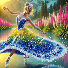 Load image into Gallery viewer, Girl Dancing On Ice 30*30CM(Canvas) Partial Special Shaped Drill Diamond Painting
