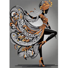 Load image into Gallery viewer, Black Girl 30*40CM(Canvas) Partial Special Shaped Drill Diamond Painting
