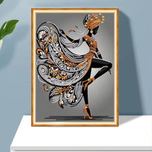 Load image into Gallery viewer, Black Girl 30*40CM(Canvas) Partial Special Shaped Drill Diamond Painting
