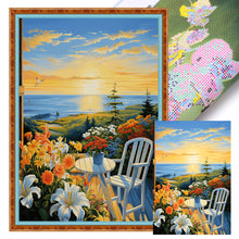 Load image into Gallery viewer, Seaside Scenery-60*85CM  9CT Stamped Cross Stitch (Mona Lisa Brand)
