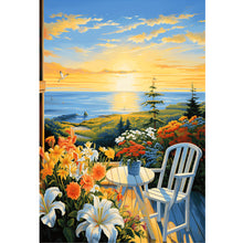 Load image into Gallery viewer, Seaside Scenery-60*85CM  9CT Stamped Cross Stitch (Mona Lisa Brand)
