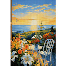 Load image into Gallery viewer, Seaside Scenery-60*85CM  9CT Stamped Cross Stitch (Mona Lisa Brand)
