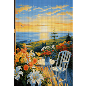Seaside Scenery-60*85CM  9CT Stamped Cross Stitch (Mona Lisa Brand)