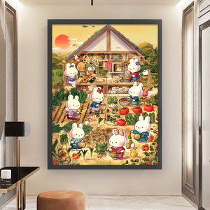 Rabbit in the Countryside-60*80CM  9CT Stamped Cross Stitch (Mona Lisa Brand)