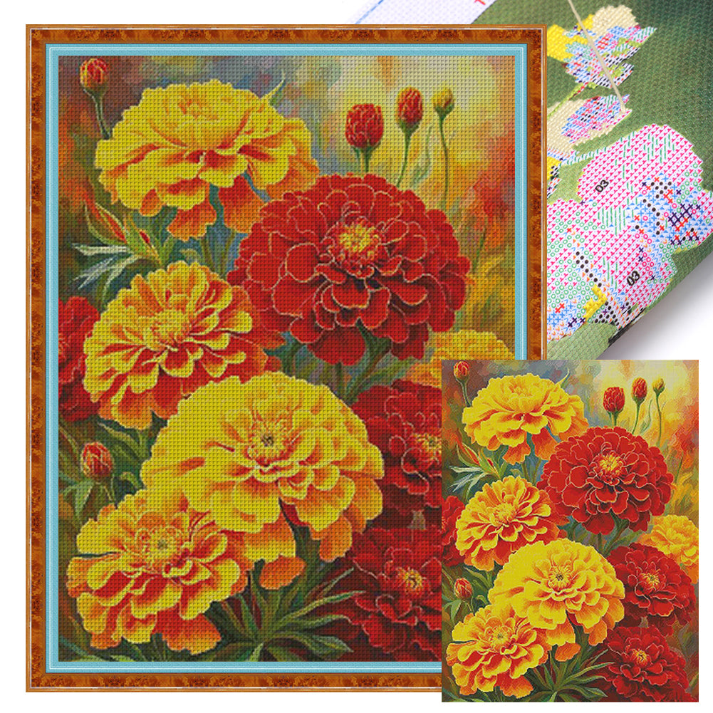Marigold-60*75CM  14CT Stamped Cross Stitch (Fairy Brand)