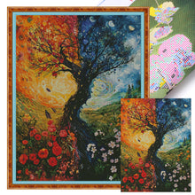 Load image into Gallery viewer, Fantasy Yin-Yang Tree-75*95CM  14CT Stamped Cross Stitch (Fairy Brand)
