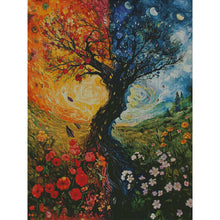 Load image into Gallery viewer, Fantasy Yin-Yang Tree-75*95CM  14CT Stamped Cross Stitch (Fairy Brand)
