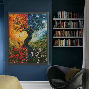 Fantasy Yin-Yang Tree-75*95CM  14CT Stamped Cross Stitch (Fairy Brand)