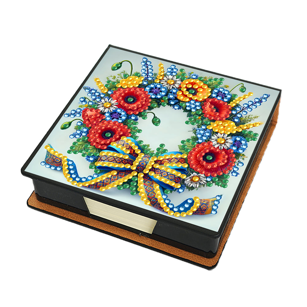 Birds Leather Diamond Art Note Box with 150 Sheets of Paper for Adults Beginners