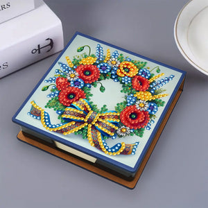 Birds Leather Diamond Art Note Box with 150 Sheets of Paper for Adults Beginners