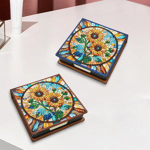 Birds Leather Diamond Art Note Box with 150 Sheets of Paper for Adults Beginners