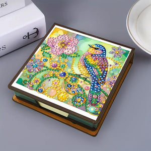Birds Leather Diamond Art Note Box with 150 Sheets of Paper for Adults Beginners