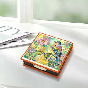 Birds Leather Diamond Art Note Box with 150 Sheets of Paper for Adults Beginners