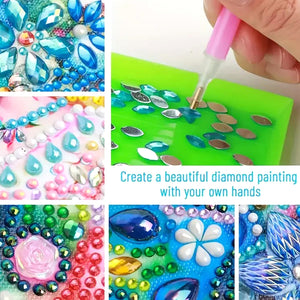 Birds Leather Diamond Art Note Box with 150 Sheets of Paper for Adults Beginners