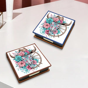 Birds Leather Diamond Art Note Box with 150 Sheets of Paper for Adults Beginners