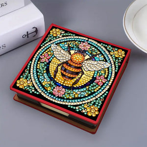 Birds Leather Diamond Art Note Box with 150 Sheets of Paper for Adults Beginners