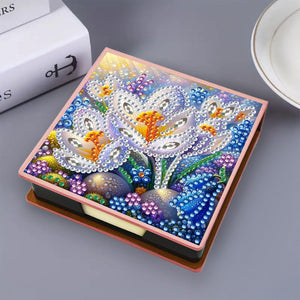 Birds Leather Diamond Art Note Box with 150 Sheets of Paper for Adults Beginners
