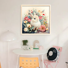 Load image into Gallery viewer, Bunny Rabbit in Flowers-50*50CM  11CT Stamped Cross Stitch (Mona Lisa Brand Silk)
