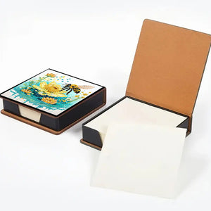 Cross Leather Diamond Art Note Box with 160 Sheets of Paper for Adults Beginners