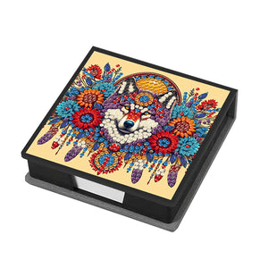 Cross Leather Diamond Art Note Box with 160 Sheets of Paper for Adults Beginners