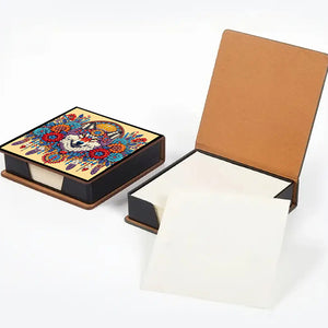 Cross Leather Diamond Art Note Box with 160 Sheets of Paper for Adults Beginners