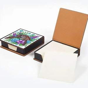 Cross Leather Diamond Art Note Box with 160 Sheets of Paper for Adults Beginners