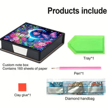Load image into Gallery viewer, Cross Leather Diamond Art Note Box with 160 Sheets of Paper for Adults Beginners
