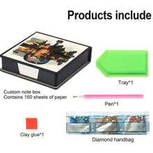Load image into Gallery viewer, Cross Leather Diamond Art Note Box with 160 Sheets of Paper for Adults Beginners
