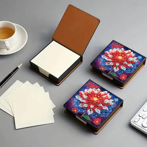 Cross Leather Diamond Art Note Box with 160 Sheets of Paper for Adults Beginners