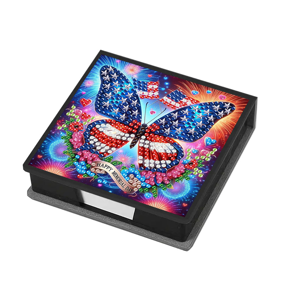 Cross Leather Diamond Art Note Box with 160 Sheets of Paper for Adults Beginners
