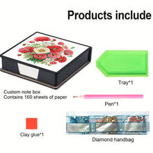 Load image into Gallery viewer, Cross Leather Diamond Art Note Box with 160 Sheets of Paper for Adults Beginners
