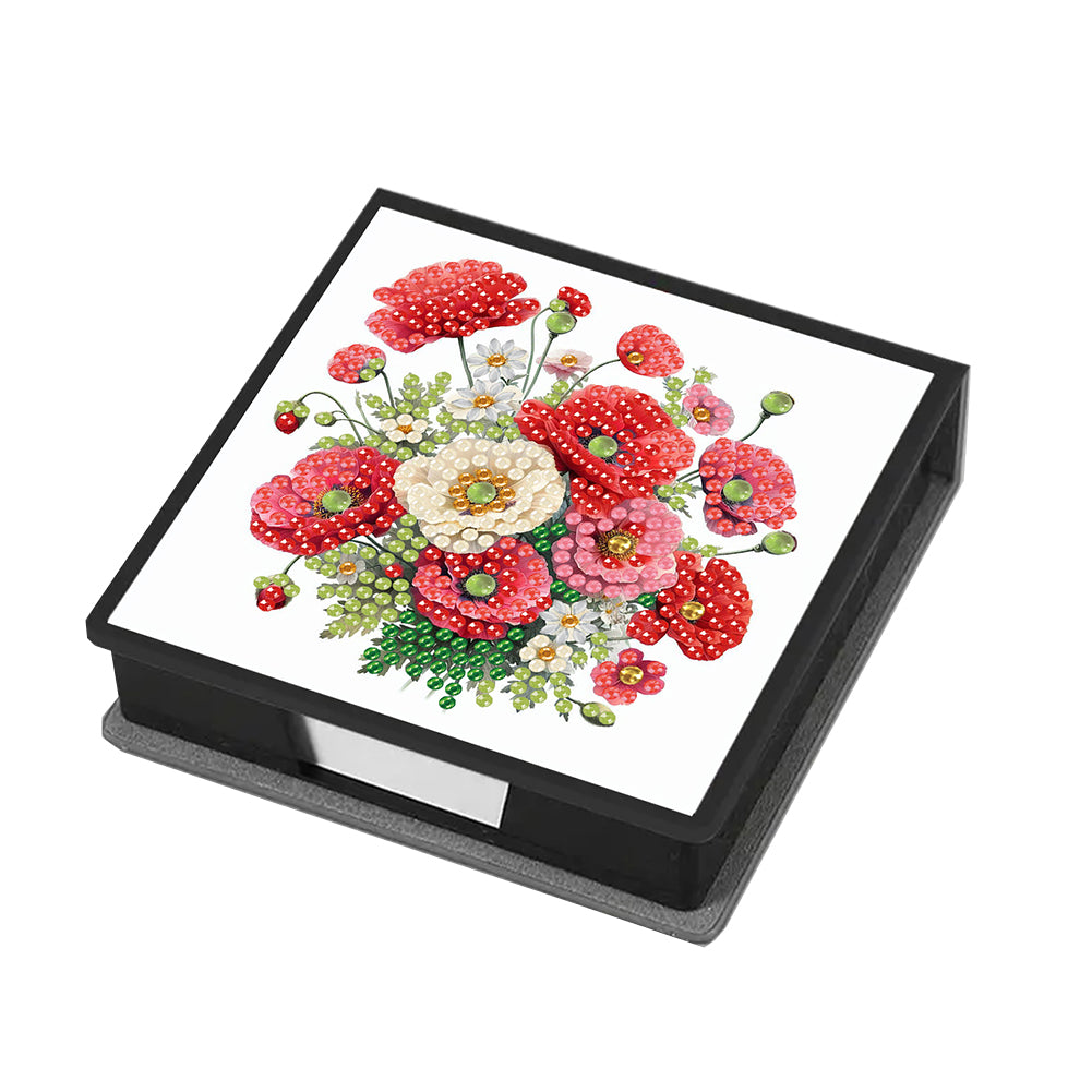Cross Leather Diamond Art Note Box with 160 Sheets of Paper for Adults Beginners