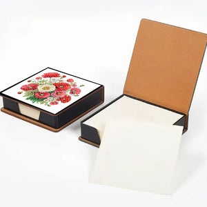 Cross Leather Diamond Art Note Box with 160 Sheets of Paper for Adults Beginners