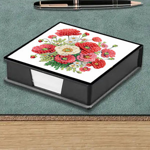 Cross Leather Diamond Art Note Box with 160 Sheets of Paper for Adults Beginners