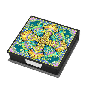Cross Leather Diamond Art Note Box with 160 Sheets of Paper for Adults Beginners