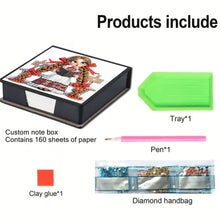 Load image into Gallery viewer, Cross Leather Diamond Art Note Box with 160 Sheets of Paper for Adults Beginners
