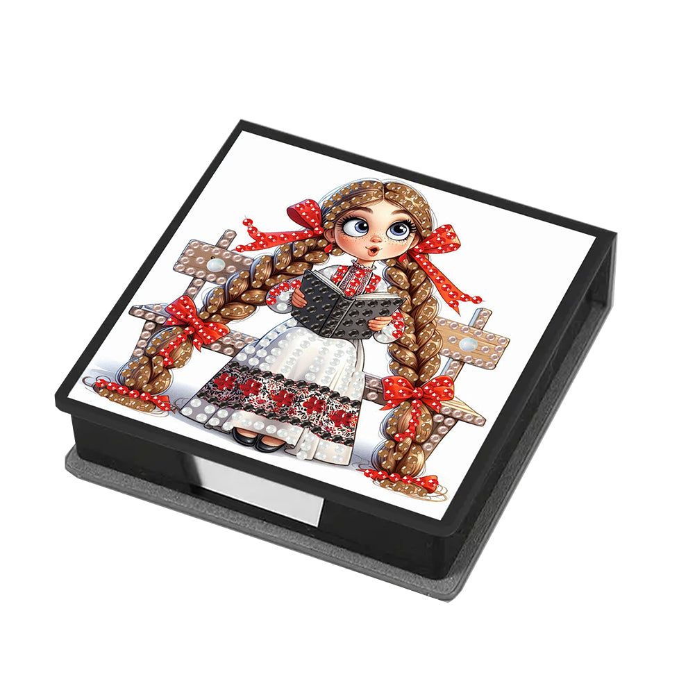 Cross Leather Diamond Art Note Box with 160 Sheets of Paper for Adults Beginners