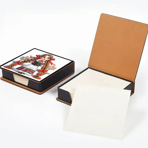 Cross Leather Diamond Art Note Box with 160 Sheets of Paper for Adults Beginners