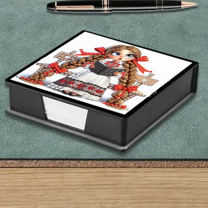 Cross Leather Diamond Art Note Box with 160 Sheets of Paper for Adults Beginners
