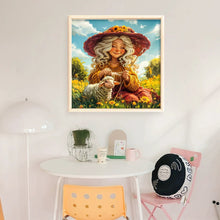 Load image into Gallery viewer, Old Lady and Sheep-45*45CM  16CT Stamped Cross Stitch
