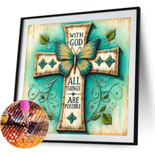 Load image into Gallery viewer, Cross Butterfly 30*30CM(Canvas) Full Round Drill Diamond Painting
