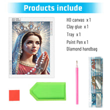 Load image into Gallery viewer, The Virgin Mary 30*40CM(Canvas) Partial Special Shaped Drill Diamond Painting

