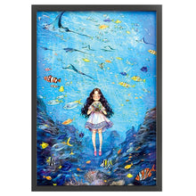 Load image into Gallery viewer, Girl in the underwater world-62*85CM  9CT Stamped Cross Stitch (Mona Lisa Brand)
