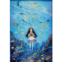 Load image into Gallery viewer, Girl in the underwater world-62*85CM  9CT Stamped Cross Stitch (Mona Lisa Brand)

